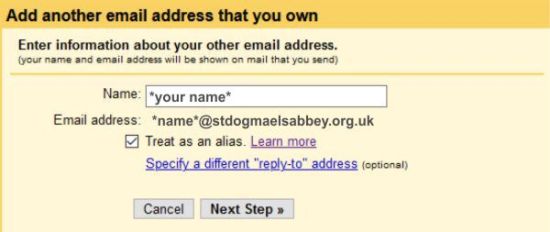 Gmail Treat as an alias